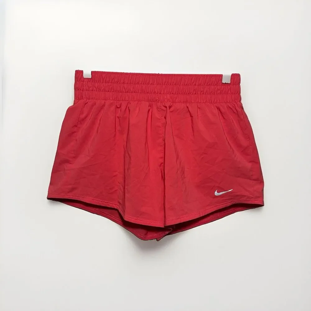 Nike Dri-FIT Running Shorts Womens Small Coral Red Athletic Lined Gym Activewear